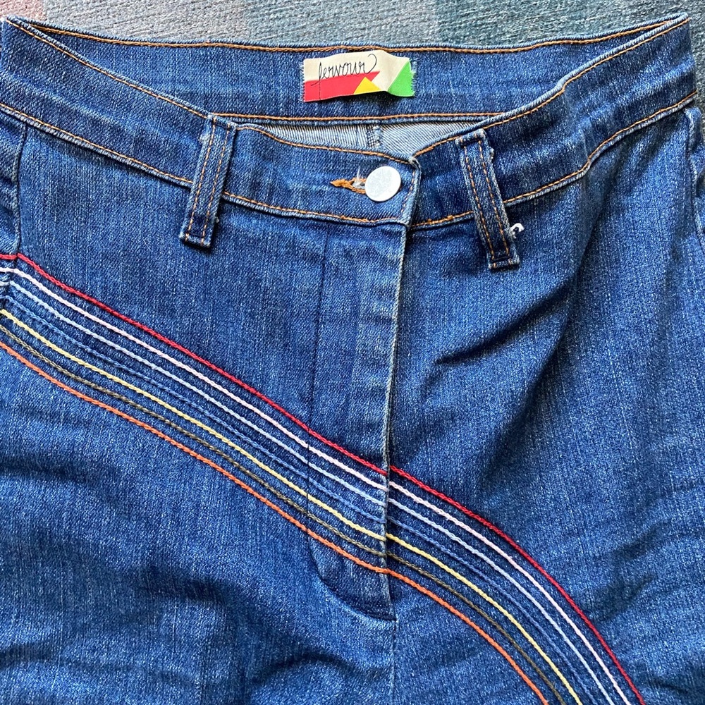 Double Rainbow jeans- fitted flare with stretch